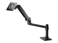 HP Single Monitor Arm - Monteringssats (bordsfäste, fäste med genomföring, monteringsarm för enkel skärm) för LCD-display - jacksvart - skärmstorlek: upp till 24 tum - för HP t430; EliteDesk 705 G4, 705 G5; EliteOne 800 G5, 800 G6; ProDesk 400 G5; ProOne 400 G4 BT861AA