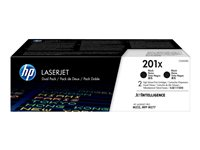 HP 201X - 2-pack - Lång livslängd - svart - original - LaserJet - tonerkassett (CF400XD) - för Color LaserJet Pro M252dn, M252dw, M252n, MFP M274n, MFP M277c6, MFP M277dw, MFP M277n CF400XD