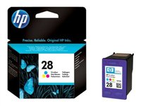 HP 28 - 8 ml - färg (cyan, magenta, gul) - original - bläckpatron - för Deskjet 33XX, 36XX, 37XX, 38XX, 56XX; Officejet 41XX, 42XX, 6110; psc 11XX, 12XX, 13XX C8728AE#UUQ