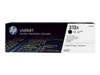 HP 312X - 2-pack - Lång livslängd - svart - original - LaserJet - tonerkassett (CF380X) - för Color LaserJet Pro MFP M476dn, MFP M476dw, MFP M476nw CF380XD