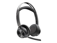 Poly Voyager Focus 2 - Headset - på örat - Bluetooth - trådlös - aktiv brusradering - USB-C via Bluetooth-adapter - svart - Zoomcertifierad, Certifierad för Microsoft-teams 9T9J6AA#AC3