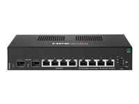 HPE Aruba Networking CX 6000 8p 10M/100M/1G 2p SFP 1G Switch - Switch - Administrerad - 8 x 10/100/1000 + 2 x gigabit SFP (upplänk) - sida till sida luftflöde - rackmonterbar, väggmonterbar - AC - BTO S4R22A#ABB
