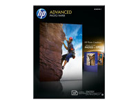 HP Advanced Glossy Photo Paper - Blank - 130 x 180 mm 25 ark fotopapper - för Deskjet 2622; Envy 50XX, 76XX; Officejet 52XX, 80XX; Photosmart B110, Wireless B110 Q8696A