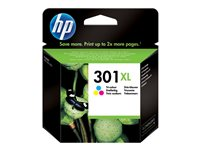 HP 301XL - 6 ml - Lång livslängd - färg (cyan, magenta, gul) - original - bläckpatron - för HP DeskJet 1000, 1010, 1050 AiO, 1050A AiO, 1510 AiO, 2000, 2050 AiO, 2050A AiO, 2510 AiO, 2540 AiO, 3000, 3050 AiO, 3050A eAiO, 3510 eAiO series, HP ENVY 4500 eAiO, 5530 eAiO series, HP OfficeJet 2620 AiO, 4630 eAiO series CH564EE#BA3