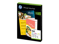 HP 963 Office Value Pack - 3-pack - gul, cyan, magenta - original - bläckpatron/papperssats - för Officejet Pro 9010, 9012, 9013, 9014, 9015, 9016, 9018, 9019, 9020, 9022, 9023, 9025, 9028 6JR42AE