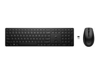 HP 655 - Sats med tangentbord och mus - trådlös - 2.4 GHz - brittisk - svart - för HP 470 G8, 470 G9; Chromebook x360; Elite Mini Conference G9; ProBook 635 4R009AA#ABU