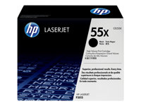 HP 55X - Lång livslängd - svart - original - LaserJet - tonerkassett (CE255X) - för LaserJet Enterprise MFP M525, P3015; LaserJet Enterprise Flow MFP M525 CE255X