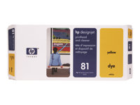 HP 81 - 13 ml - gul - skrivhuvud med rengörare - för DesignJet 5000, 5000ps, 5000ps uv, 5000uv, 5500, 5500 uv, 5500mfp, 5500ps, 5500ps uv C4953A